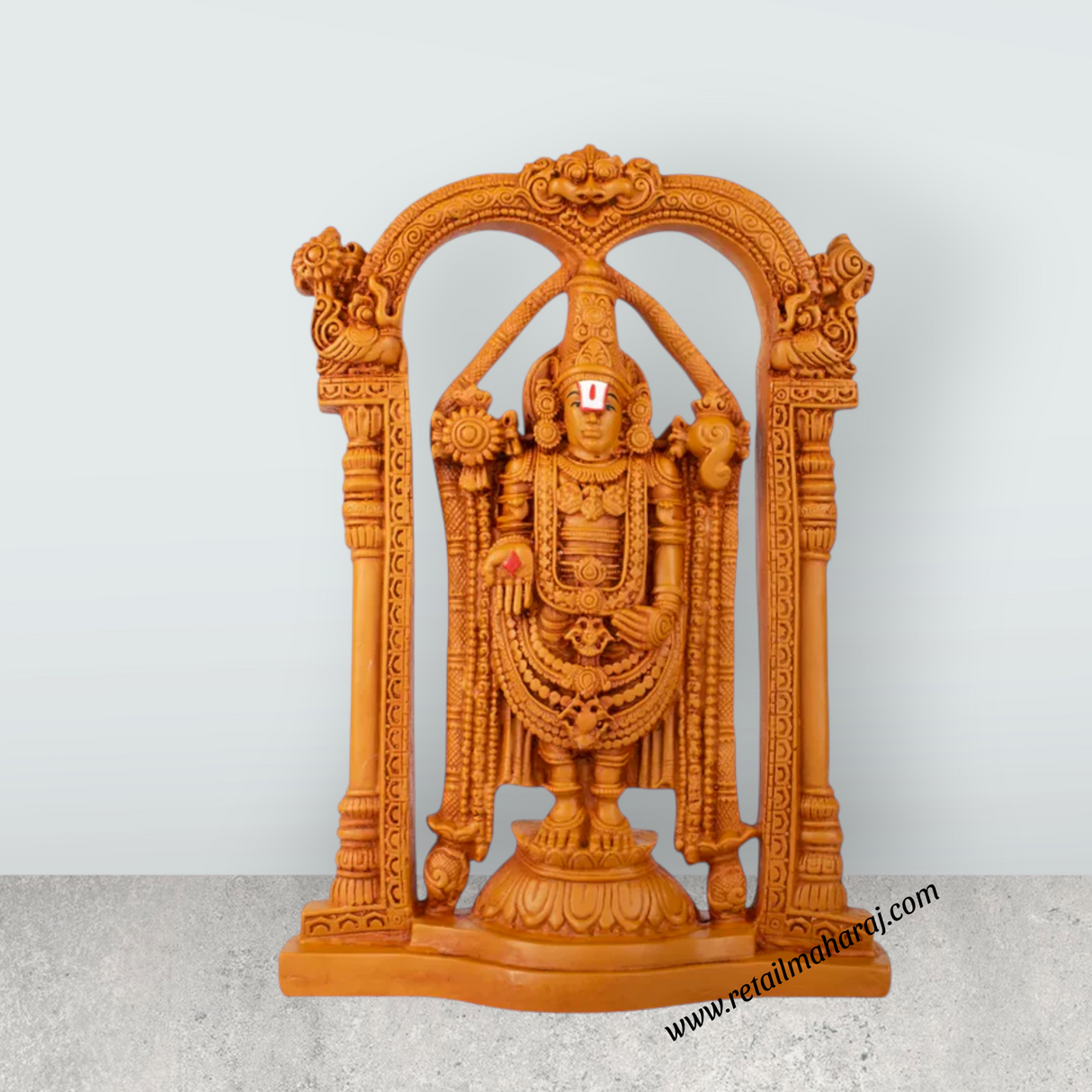 Balaji Murti - 14 x 7 Inches | Wooden Polish Balaji Statue/ Balaji Idol for Pooja - Retail Maharaj