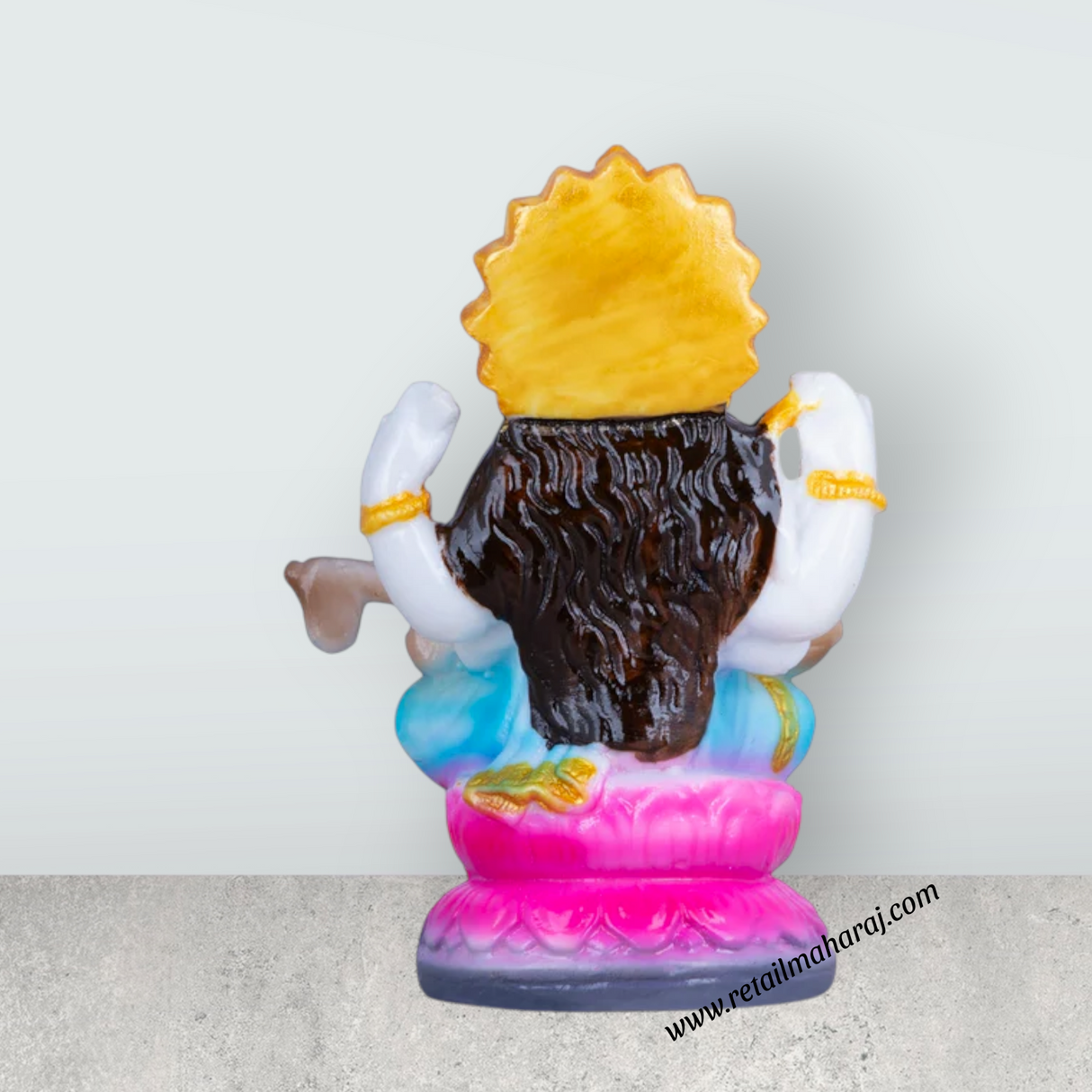 Saraswati Murti Sitting On Lotus - 4.5 x 2.5 Inches | Marble Murti/ Saraswati Idol/Saraswathy Idol for Home - Retail Maharaj