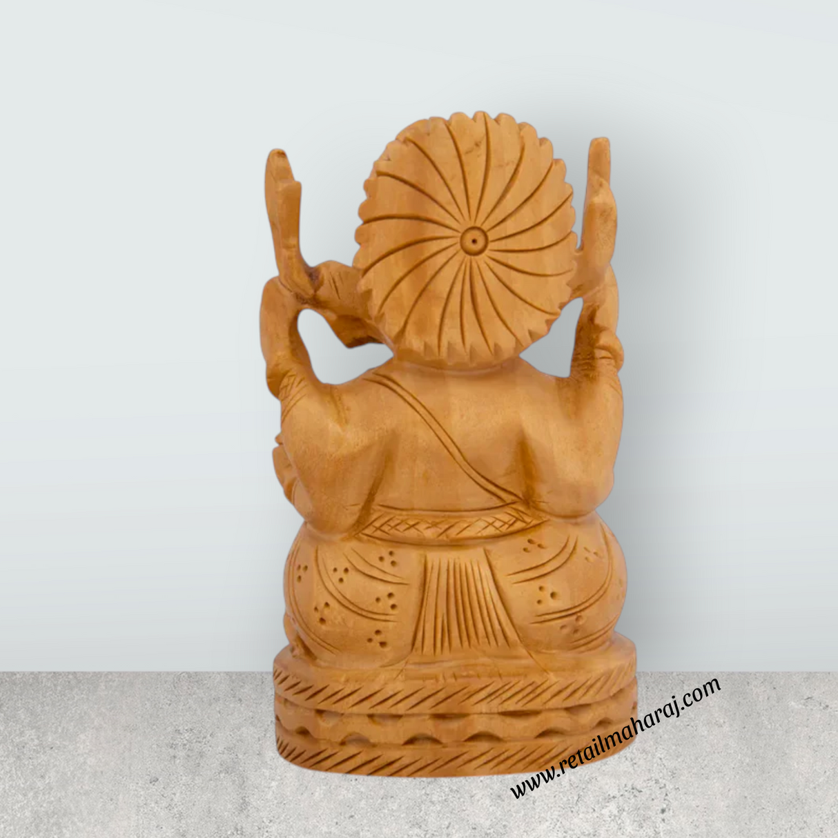 Ganesh Murti - 3 x 2.5 Inches | Wooden Statue/ Ganpati Murti/ Vinayaka Idol for Home - Retail Maharaj