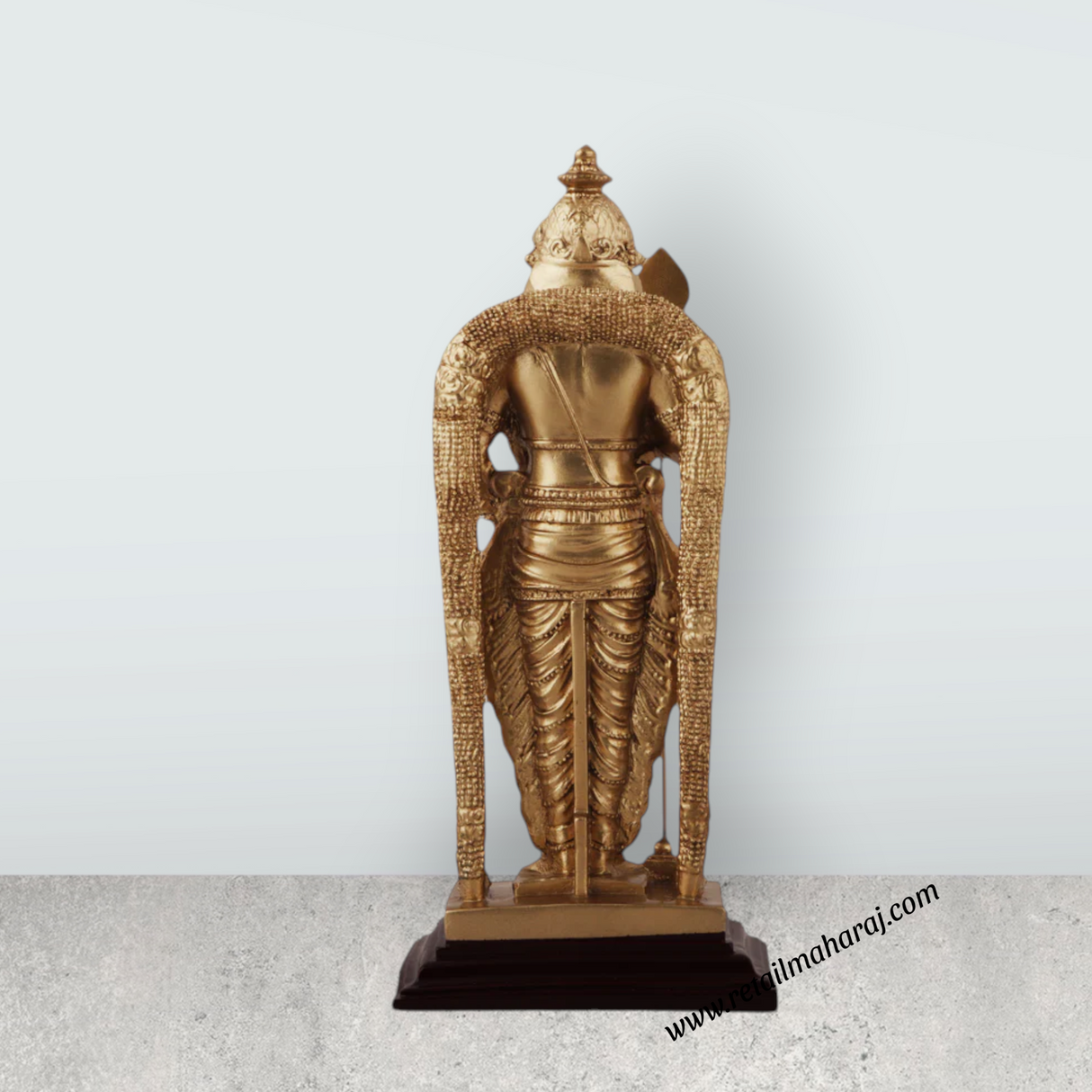 Murugan Statue - 10 x 4.5 Inches | Standing Murugan Idol/ Resin & Gold Polish Murugan Silai for Pooja - Retail Maharaj