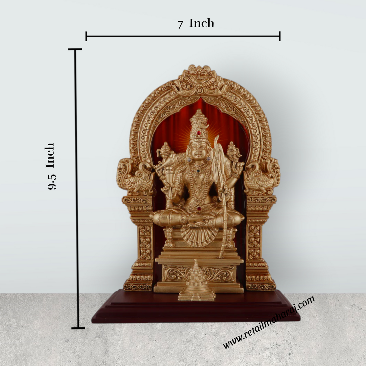 Kamatchi Amman Statue - 9.5 x 7 Inches | Kamatchi Amman Silai/ Kamakshi Idol for Pooja - Retail Maharaj