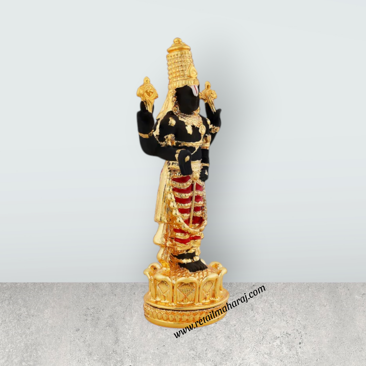 Balaji Standing On Base Murti - 6 x 2.75 Inches | Resin Balaji Idol / Balaji Statue for Home & Pooja - Retail Maharaj