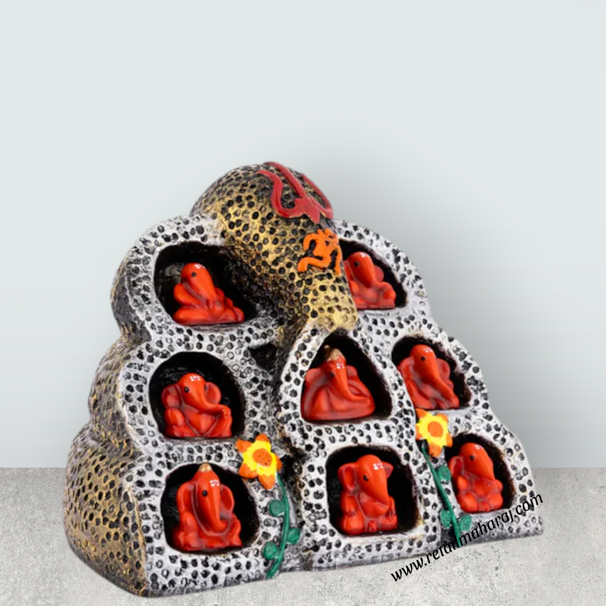 Ashta Vinayak Set - 6 x 7.5 Inches | Fibre Ganesh Idol / Ganapati Murti / Vinayagar Statue for Home & Pooja - Retail Maharaj