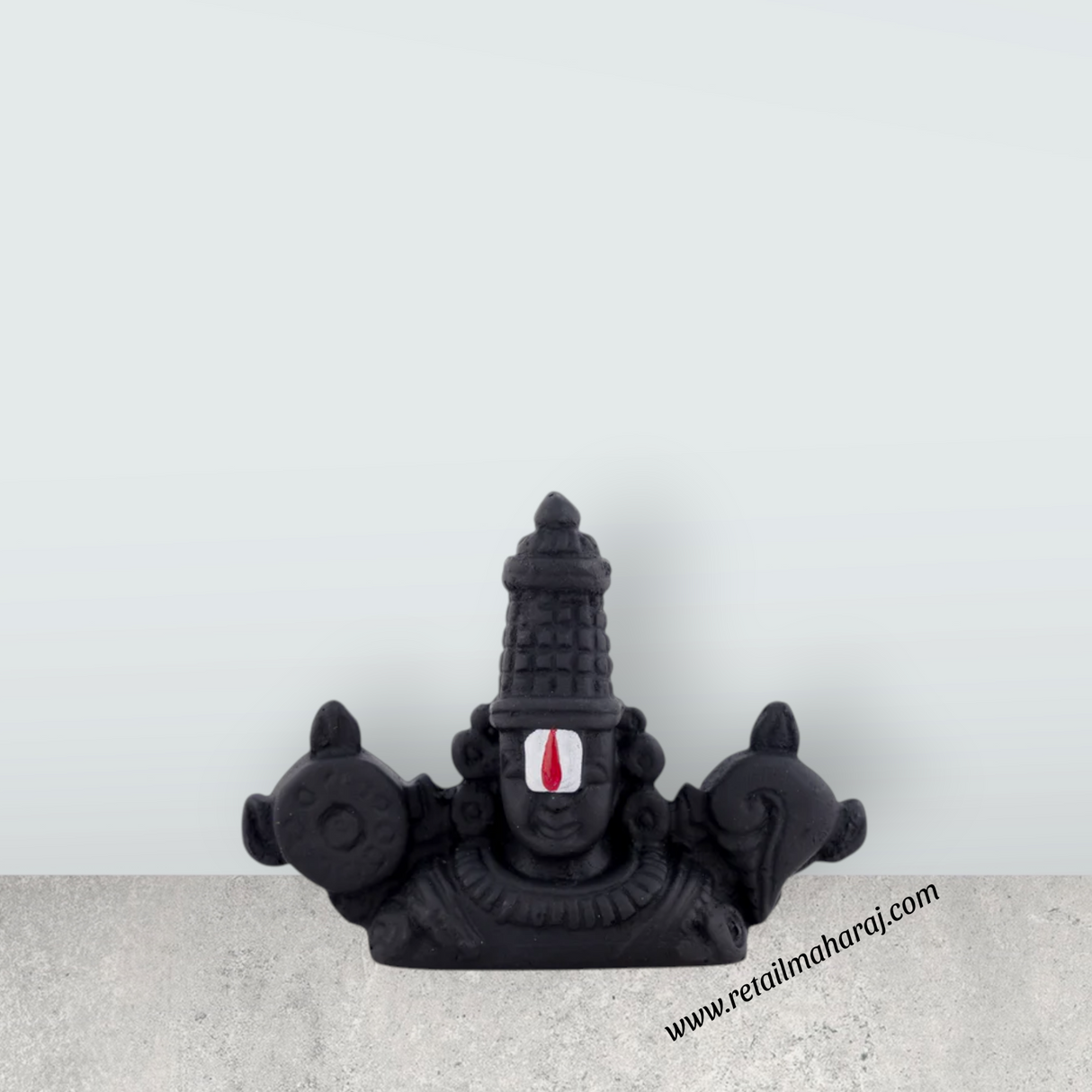 Balaji Murti - 2.5 x 3 Inches | Resin & Black Colour Perumal Statue/ Double Side Venkateswara Swamy Idol for Car - Retail Maharaj