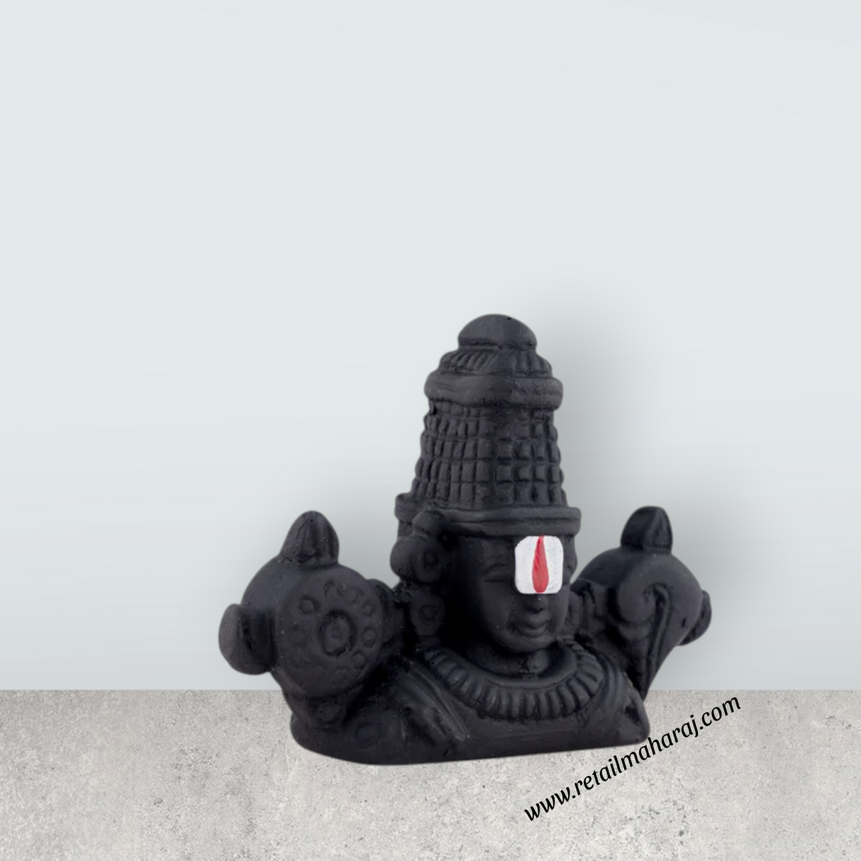 Balaji Murti - 2.5 x 3 Inches | Resin & Black Colour Perumal Statue/ Double Side Venkateswara Swamy Idol for Car - Retail Maharaj