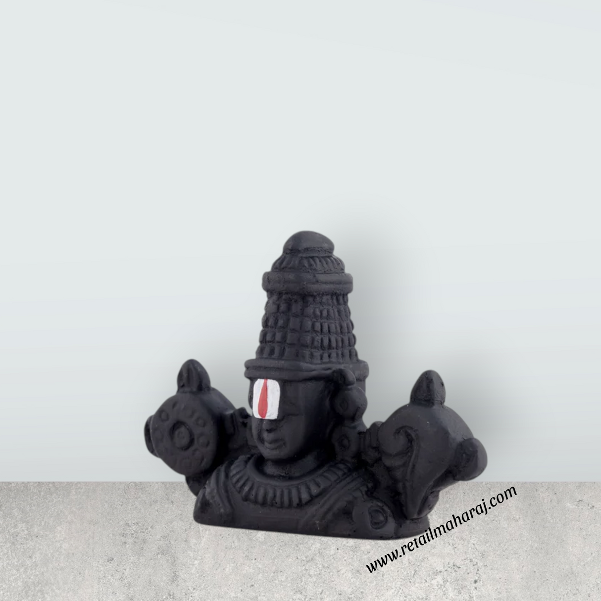 Balaji Murti - 2.5 x 3 Inches | Resin & Black Colour Perumal Statue/ Double Side Venkateswara Swamy Idol for Car - Retail Maharaj
