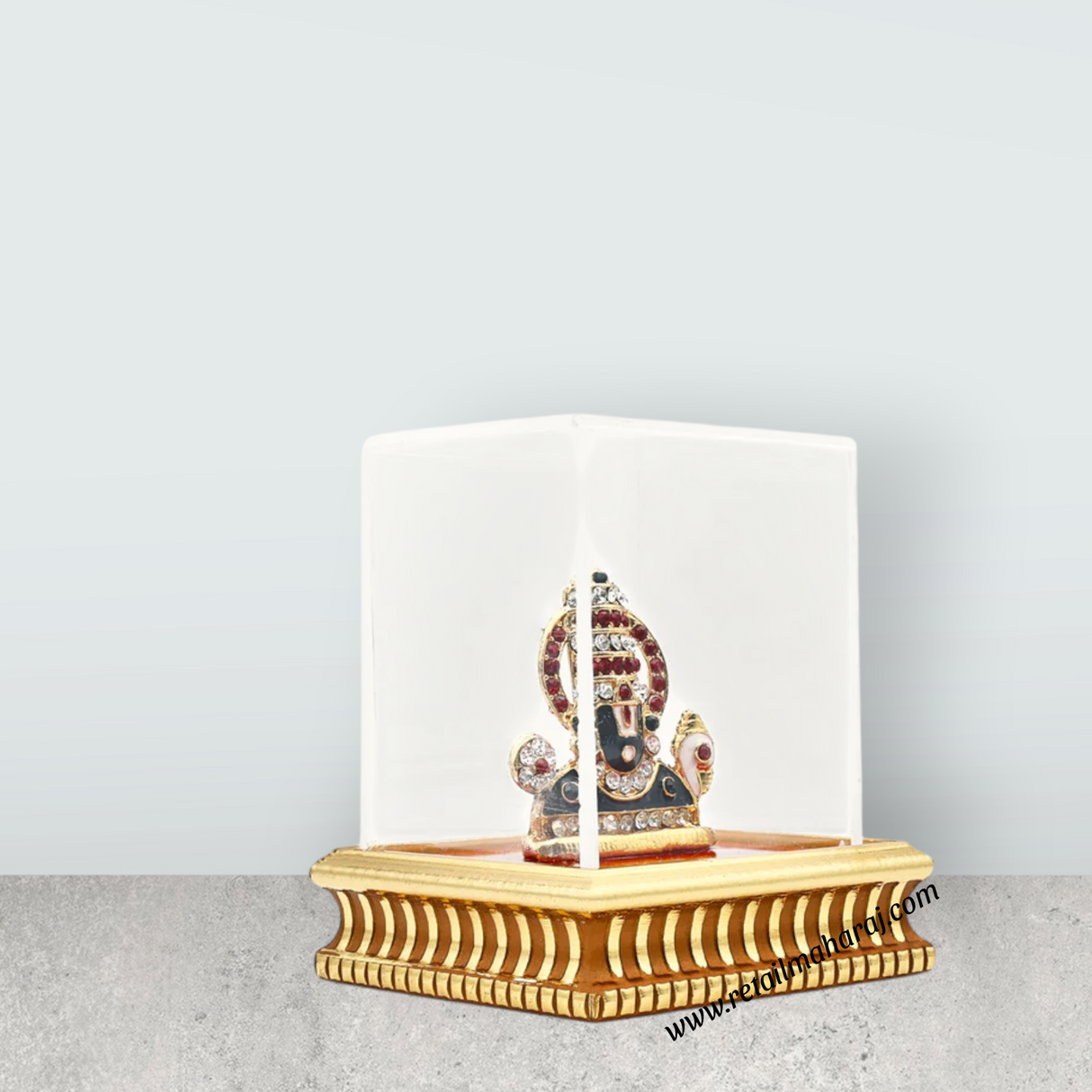 Balaji Murti - 3.5 x 2.75 Inches | Lucky Perumal Statue/ Multicolour Stone Balaji Idol With Dhoom for Table Topcccccccccccccccccccccc - Retail Maharaj