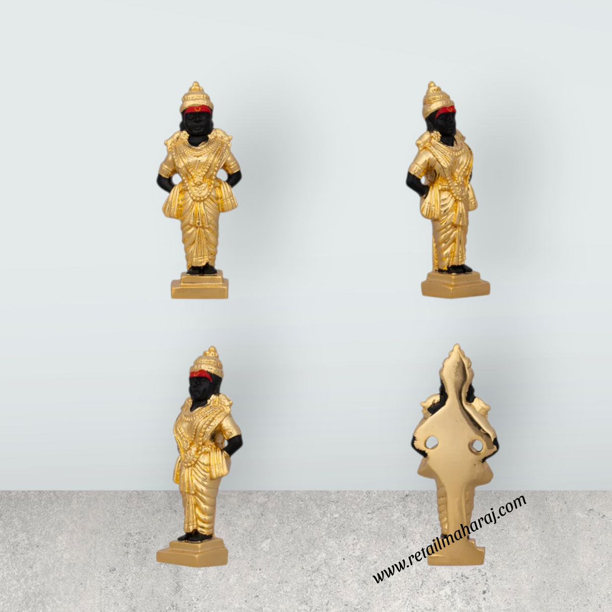 Panduranga Rukmini Pair - 4 x 1.5 Inches | Ceramic Sculpture/ Rukmini Panduranga/ Panduranga And Rukmini for Pooja - Retail Maharaj