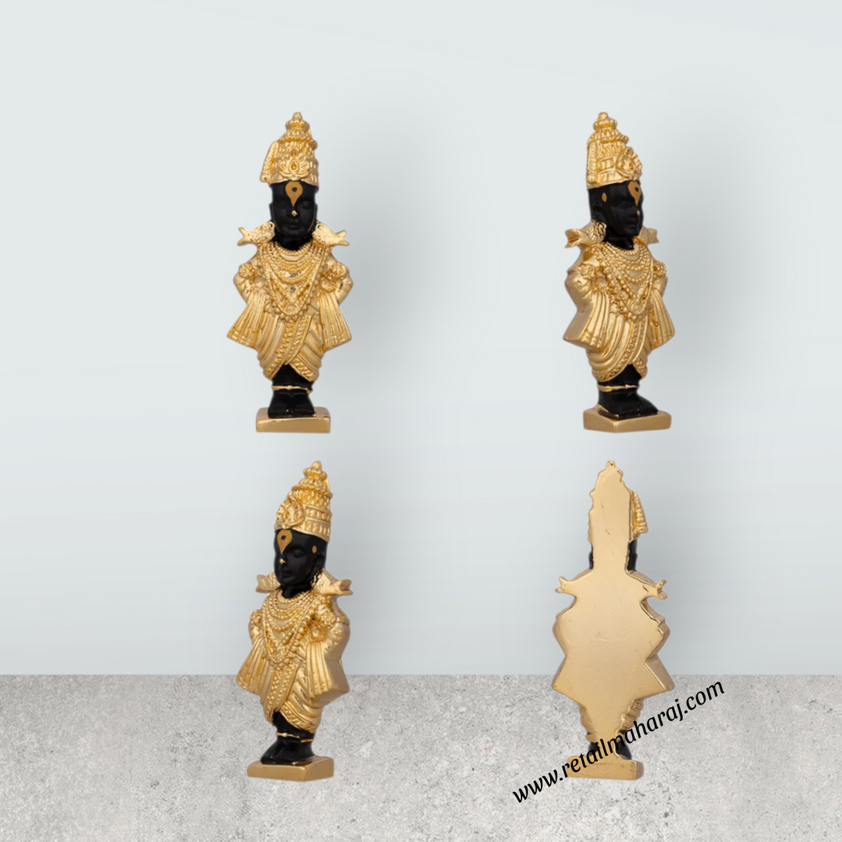 Panduranga Rukmini Pair - 3 x 1 Inches | Ceramic Sculpture/ Rukmini Panduranga/ Panduranga And Rukmini for Pooja - Retail Maharaj