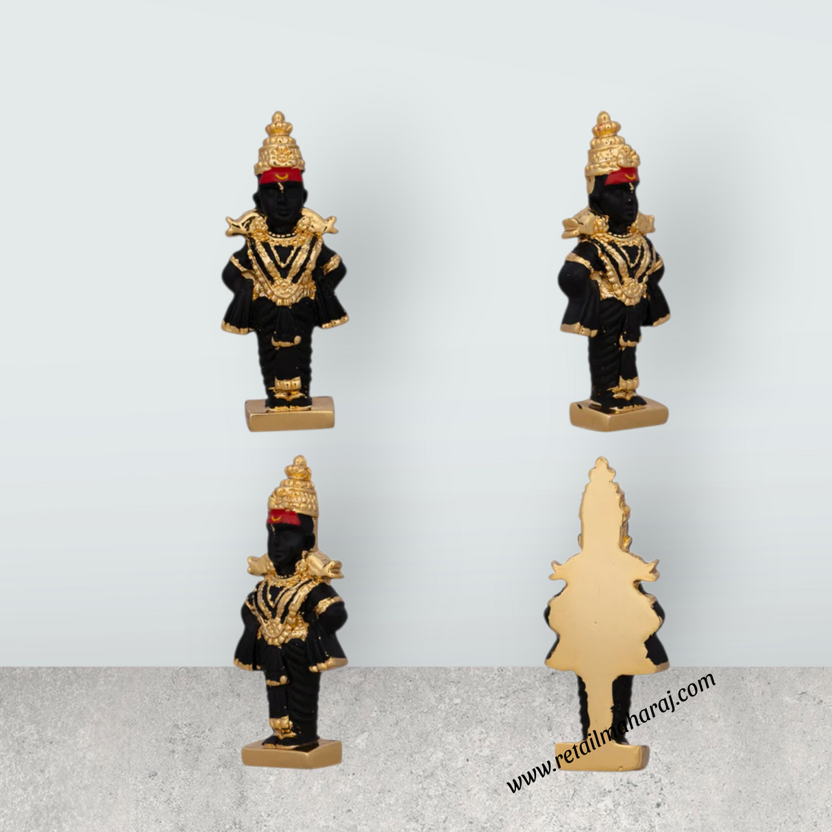 Panduranga Rukmini Pair - 3 x 1 Inches | Ceramic Sculpture/ Rukmini Panduranga/ Panduranga And Rukmini for Pooja - Retail Maharaj