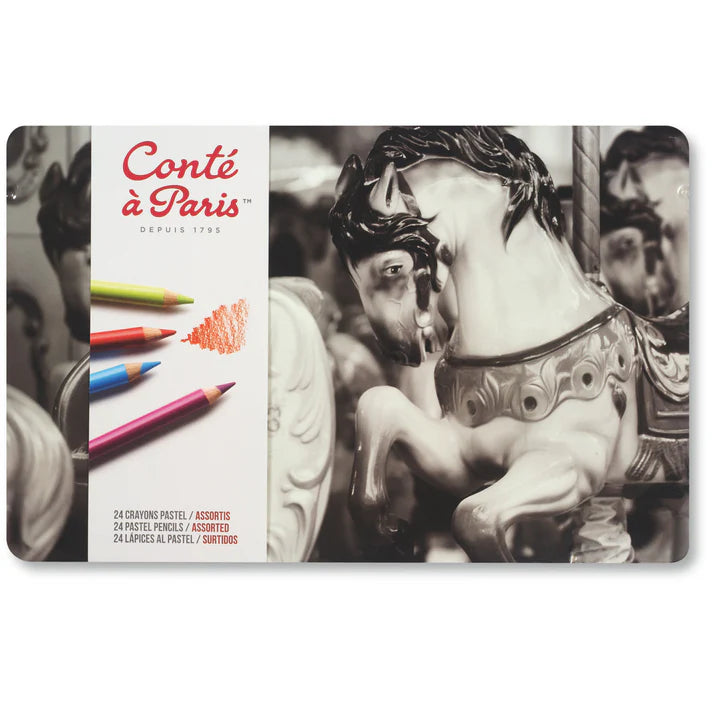 Conte a Paris Professional Pastel Pencil Set 48 Assorted Shades for Drawing and Blending - Retail Maharaj