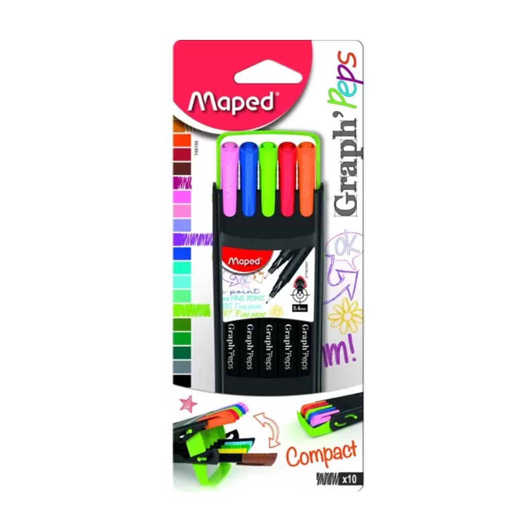 Maped Graph Peps Compact Case Fineliner Pens Set - Retail Maharaj