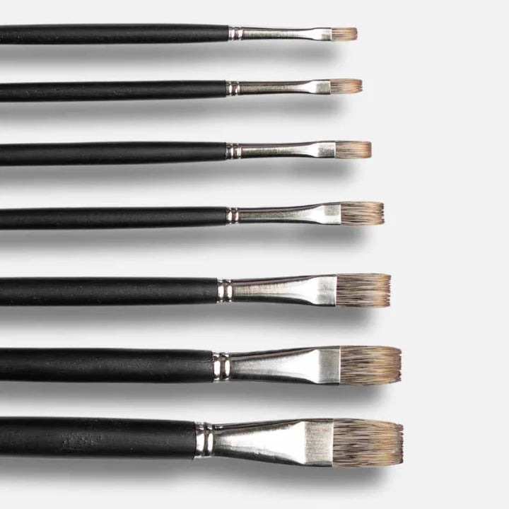 Retail Maharaj Mangosta Flat Brush Set of 7, 11'' Long Handle - Retail Maharaj