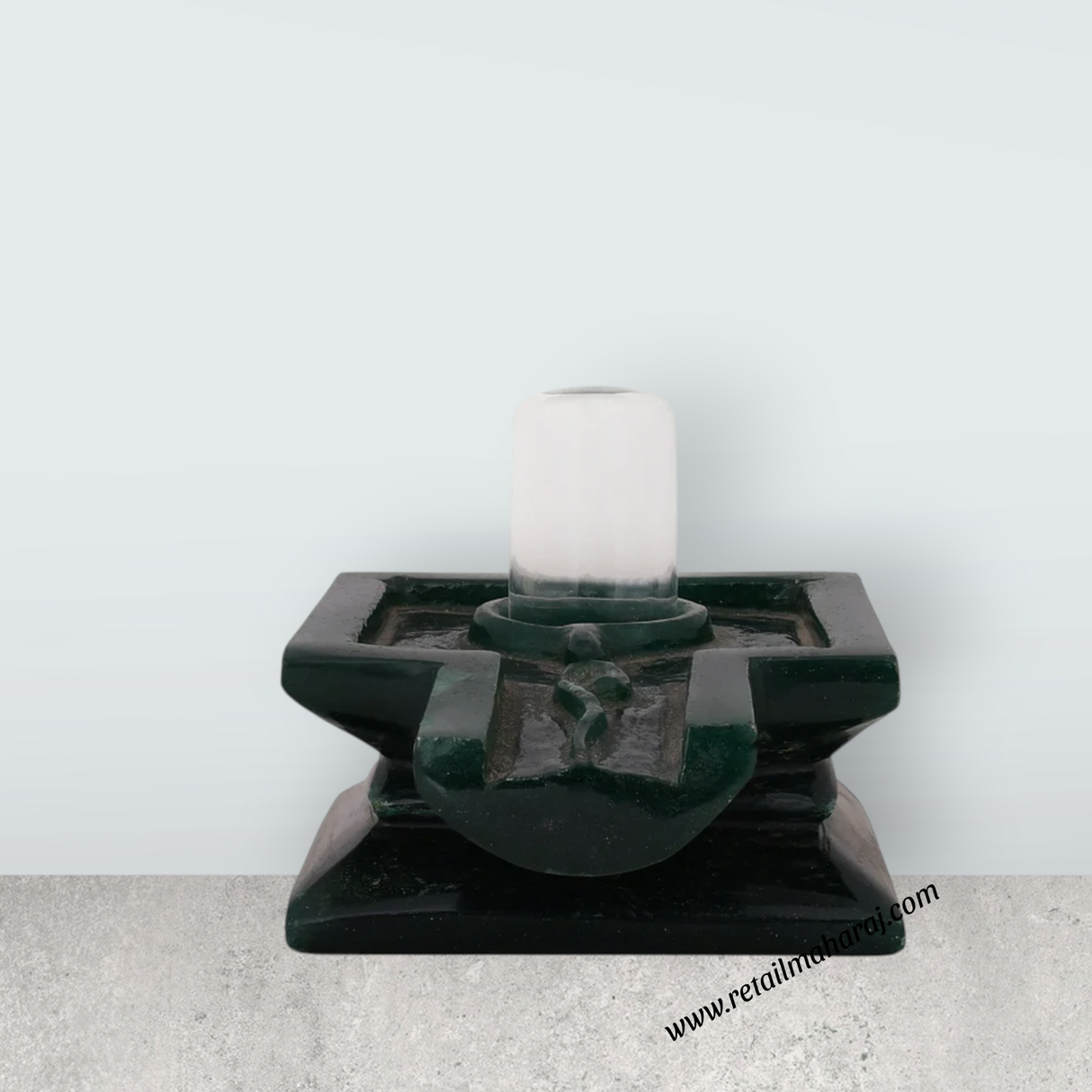 Banalingam - 3.5 x 5.5 Inches | Sphatik Banalinga With Zade Yoni / Shivling / Spatik Banalingam for Pooja - Retail Maharaj