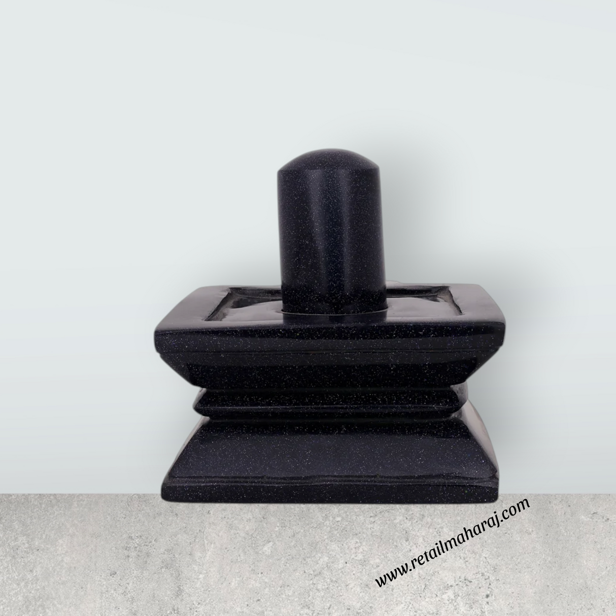 Shivling Murti - 4 x 6 Inches | Blue Sunstone Idol / Shiv Ling Murti / Shiva Lingam Statue for Pooja - Retail Maharaj