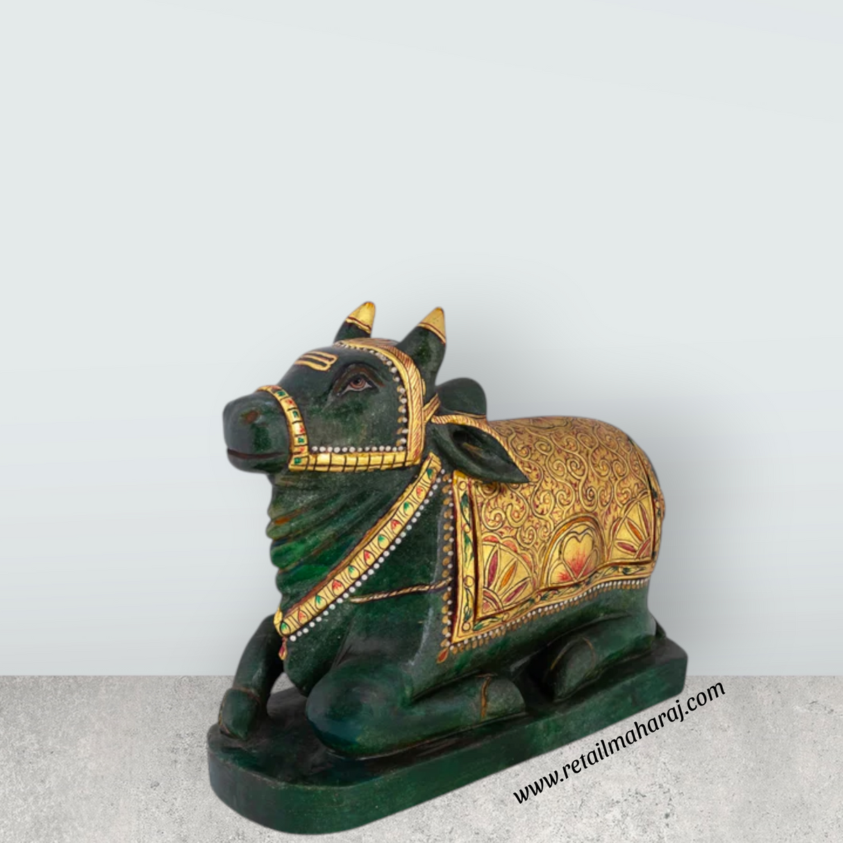 Krishna Standing On Kamal Base Murti - 7.5 x 5 Inches | Jade Statue / Semi Precious Idol / Decor for Home & Pooja - Retail Maharaj