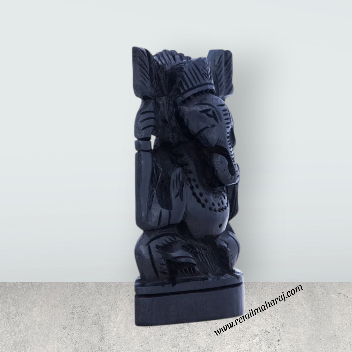 Ganesh Murti - 3 x 2.25 Inches | Karungali Statue/ Ebony Vinayaka Idol/ Ganpati Murti for Pooja - Retail Maharaj
