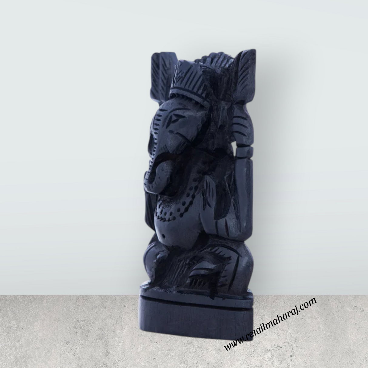 Ganesh Murti - 3 x 2.25 Inches | Karungali Statue/ Ebony Vinayaka Idol/ Ganpati Murti for Pooja - Retail Maharaj