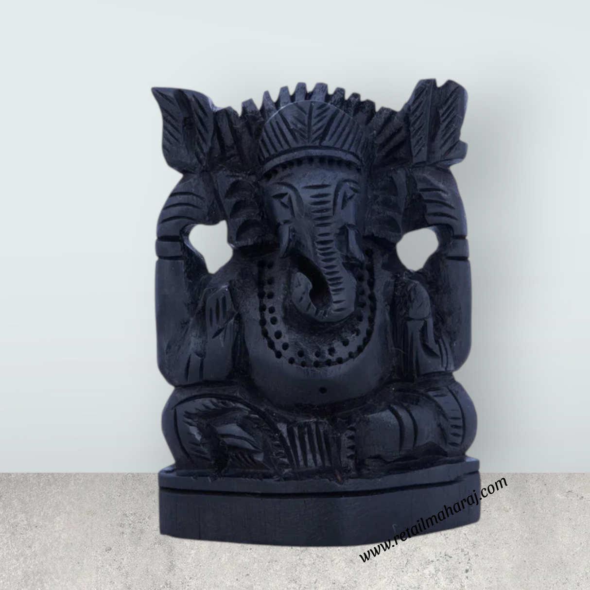 Ganesh Murti - 3 x 2.25 Inches | Karungali Statue/ Ebony Vinayaka Idol/ Ganpati Murti for Pooja - Retail Maharaj