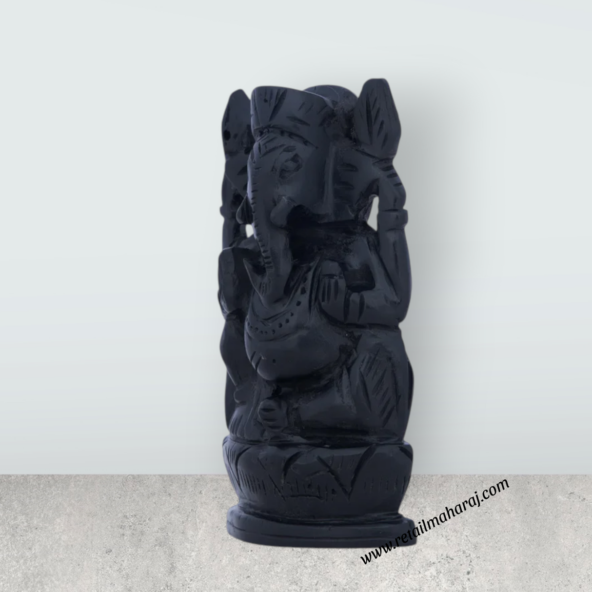 Ganesh Murti - 4 x 2.25 Inches | Karungali Statue/ Ebony Vinayaka Idol/ Ganpati Murti for Pooja - Retail Maharaj