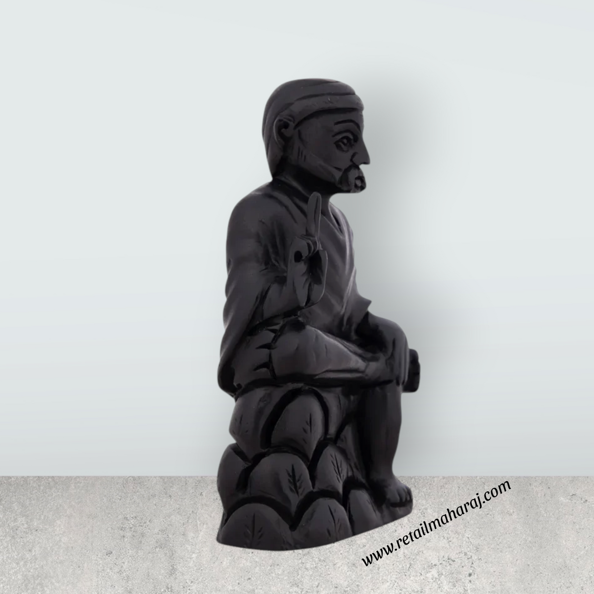 Sai Baba Statue - 4 x 2.5 Inches | Karungali Statue/ Sai Baba Vigraham for Pooja/ 80 Gms Approx - Retail Maharaj