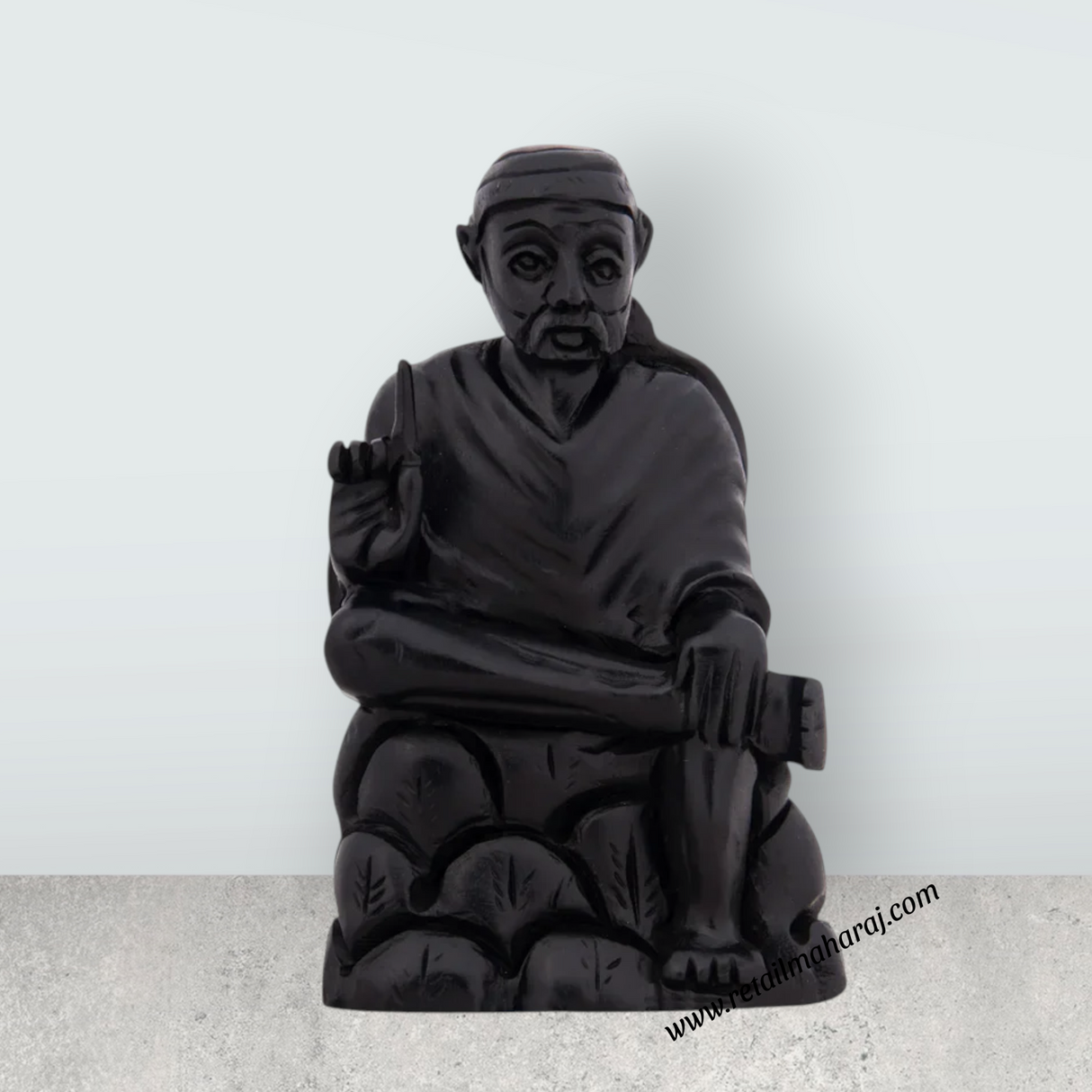 Sai Baba Statue - 4 x 2.5 Inches | Karungali Statue/ Sai Baba Vigraham for Pooja/ 80 Gms Approx - Retail Maharaj
