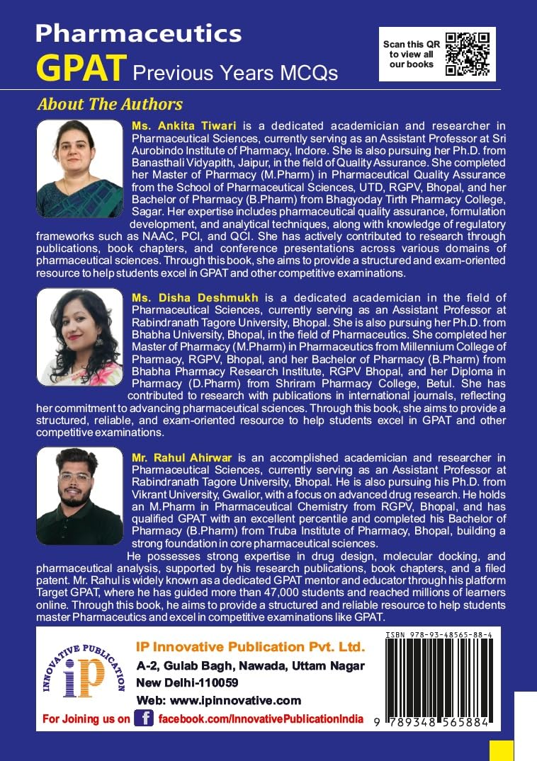 Pharmaceutics- GPAT Previous Years MCQs (First Edition, 2026) - Retail Maharaj