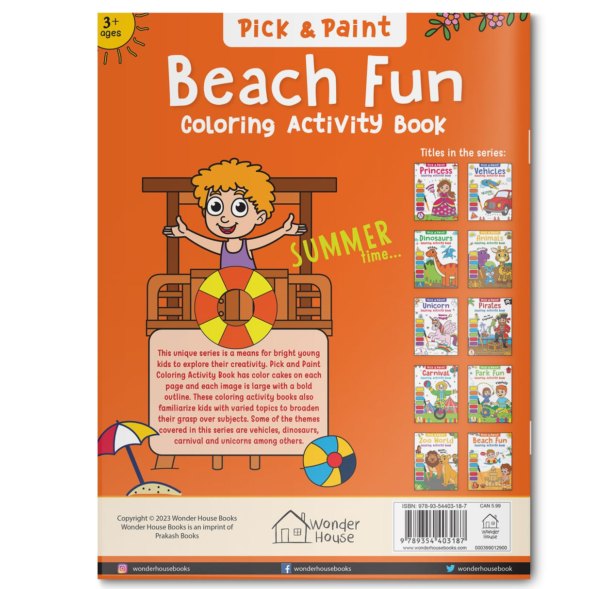 Pick and Paint Coloring Activity Book For Kids: Beach fun - Retail Maharaj