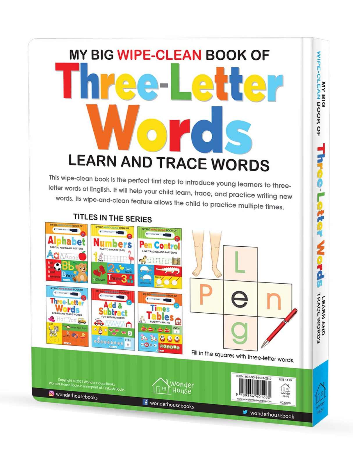 My Big Wipe And Clean Book of Three Letter Words for Kids : Learn And Trace Words - Retail Maharaj