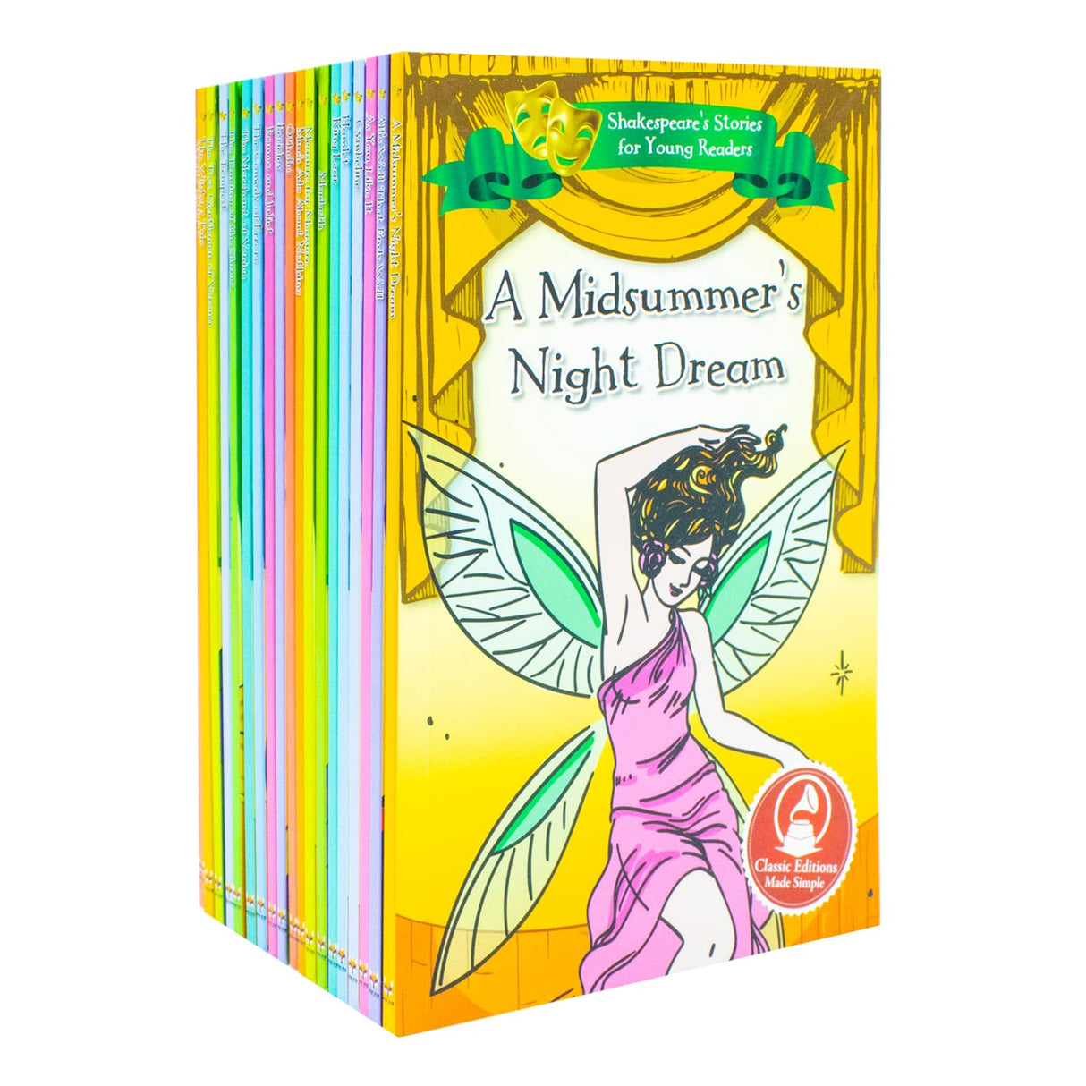 Shakespeare's Stories for Young Readers 20 Books Set: Macbeth, A Midsummer's Night Dream, Hamlet, Romeo and Juliet, Othello, As You Like It, All's Well That Ends Well, King Lear - Retail Maharaj