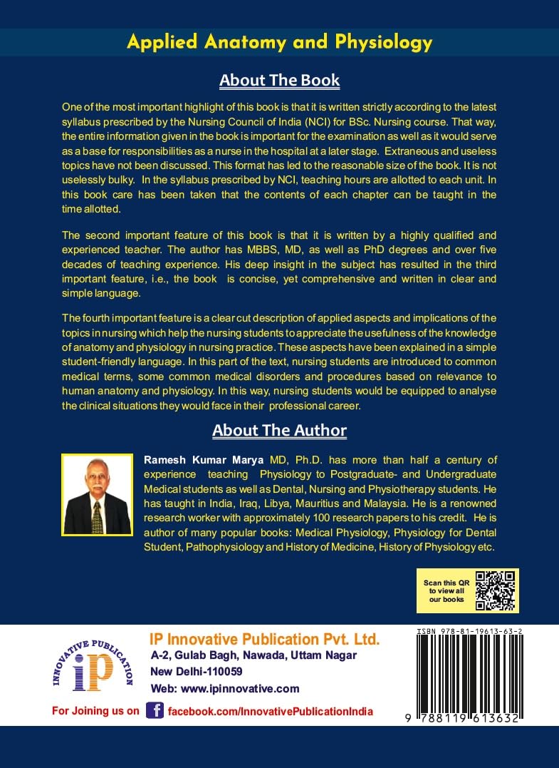 Applied Anatomy and Physiology for B.Sc. Nursing Course - Retail Maharaj