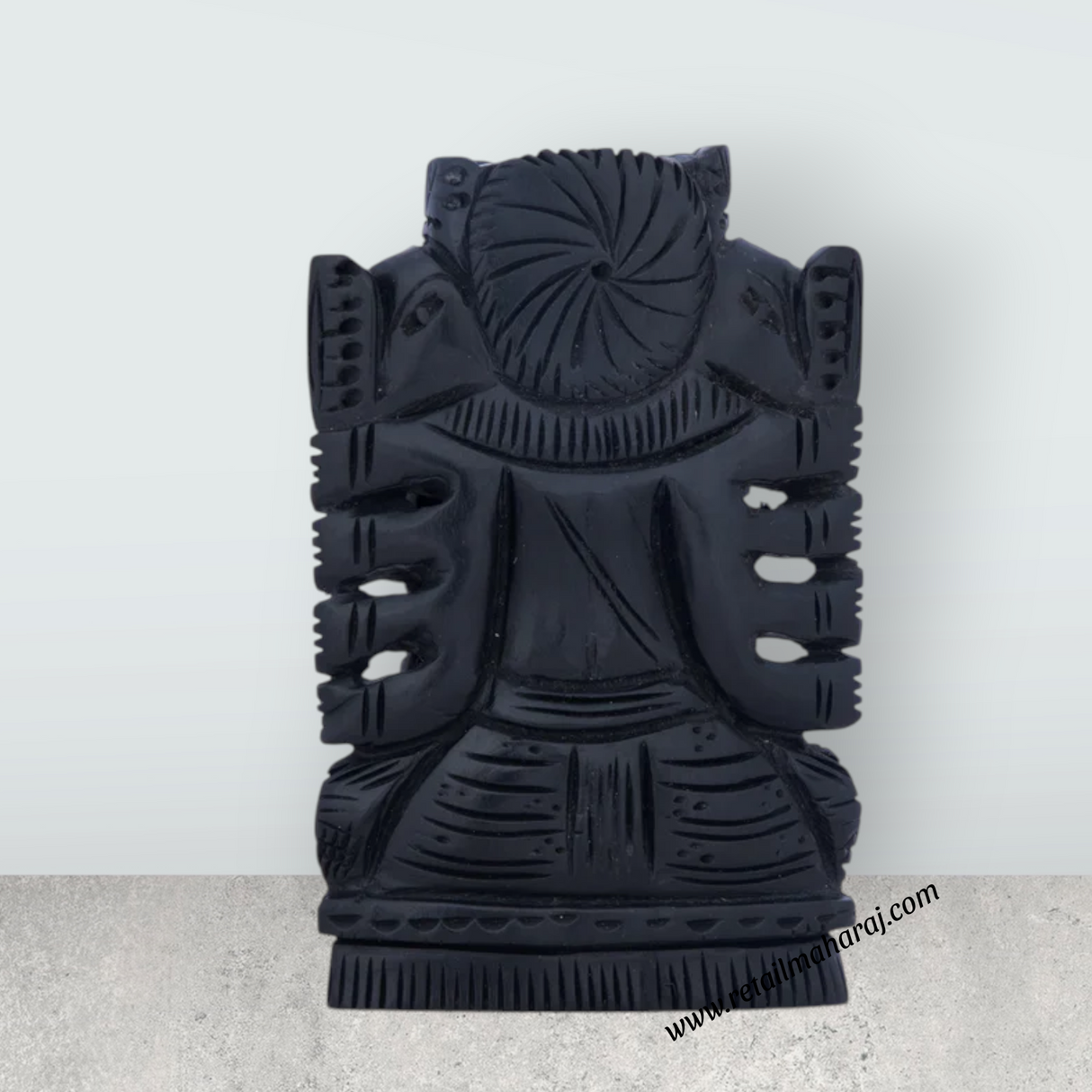 5 Face Ganesh Murti - 4 x 2.75 Inches | Karungali Statue/ Ebony 5 Face Vinayaka Idol for Pooja - Retail Maharaj