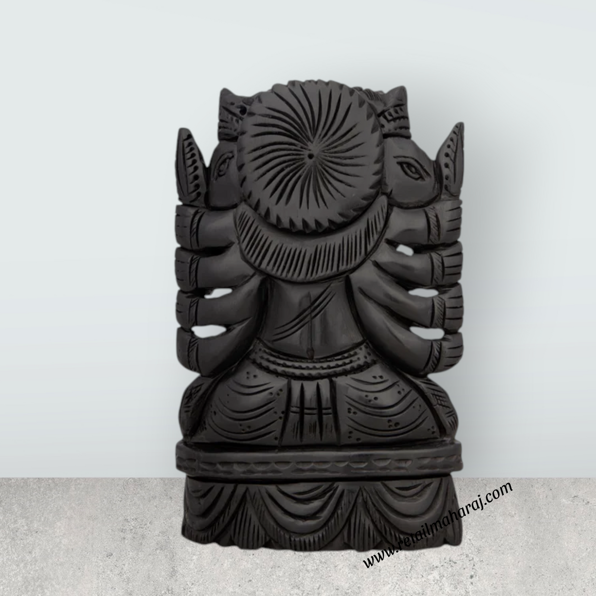 5 Face Ganesh Murti - 6 x 4 Inches | Karungali Statue/ Ebony 5 Face Vinayaka Idol for Pooja - Retail Maharaj