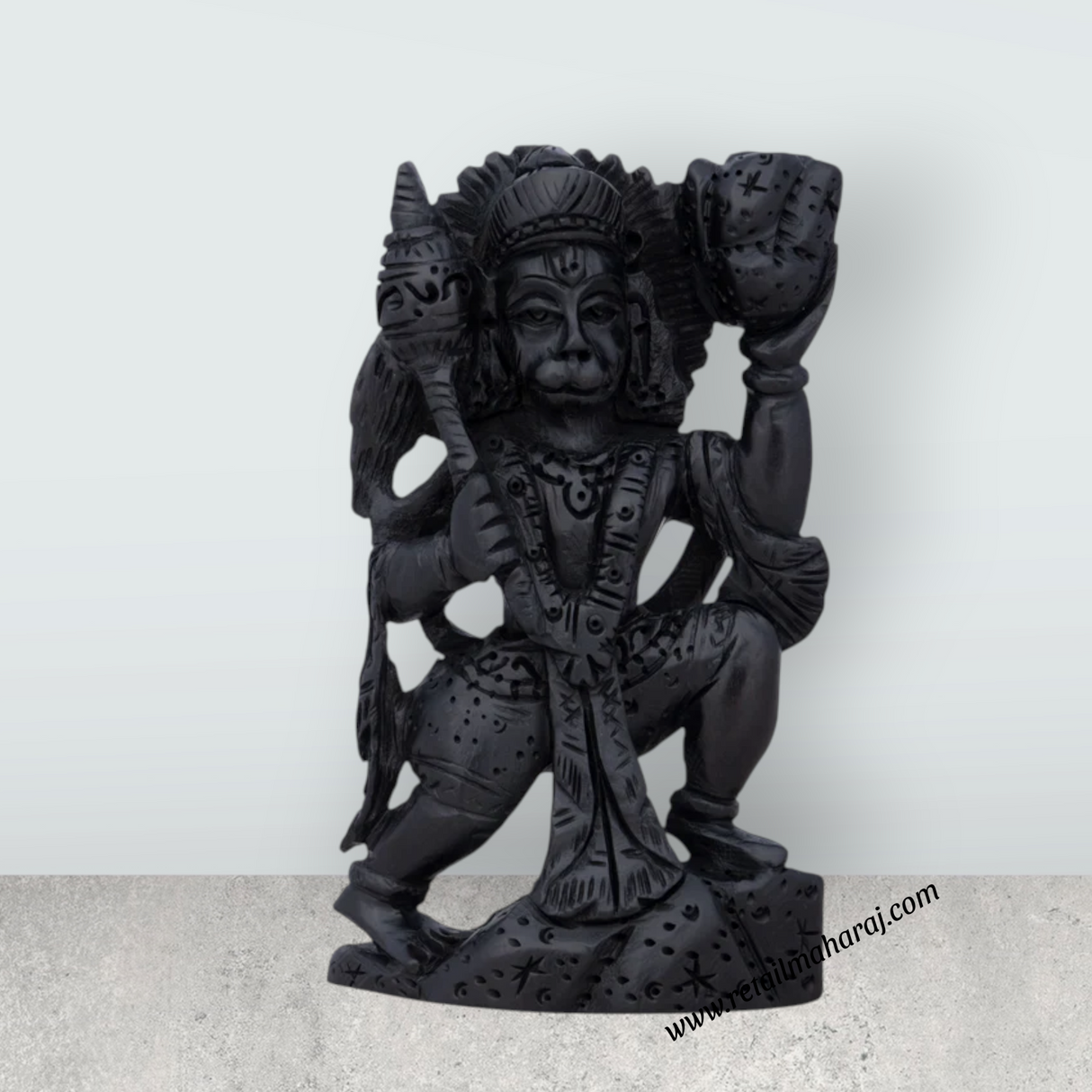 Anjaneya Statue - 4 x 2 Inches | Karungali Statue/ Hanuman Statue for Pooja/ 45 Gms Approx - Retail Maharaj