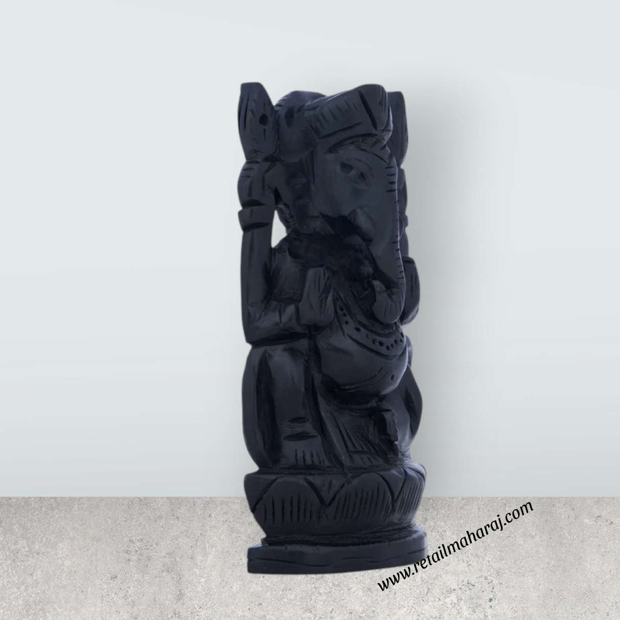 Ganesh Murti - 4 x 2.25 Inches | Karungali Statue/ Vinayaka Idol/ Ganpati Murti for Pooja - Retail Maharaj