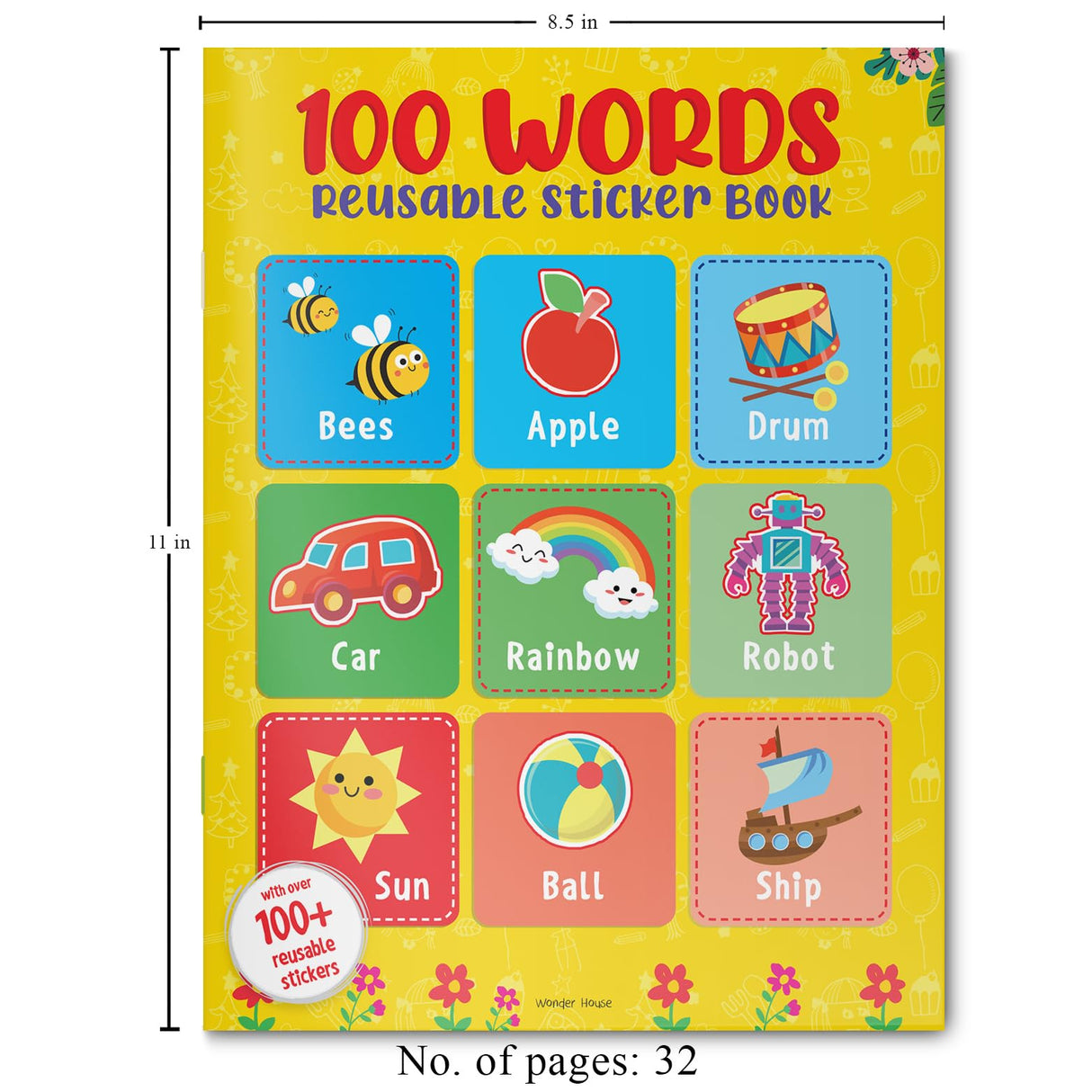 100 Words Reusable Sticker Book For Children - Retail Maharaj