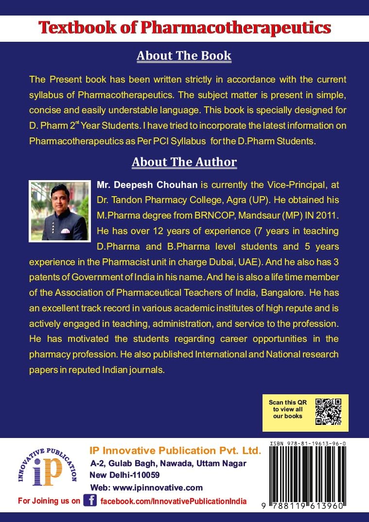 Textbook of Pharmacotherapeutics For Diploma in Pharmacy Students 2nd Year - Retail Maharaj