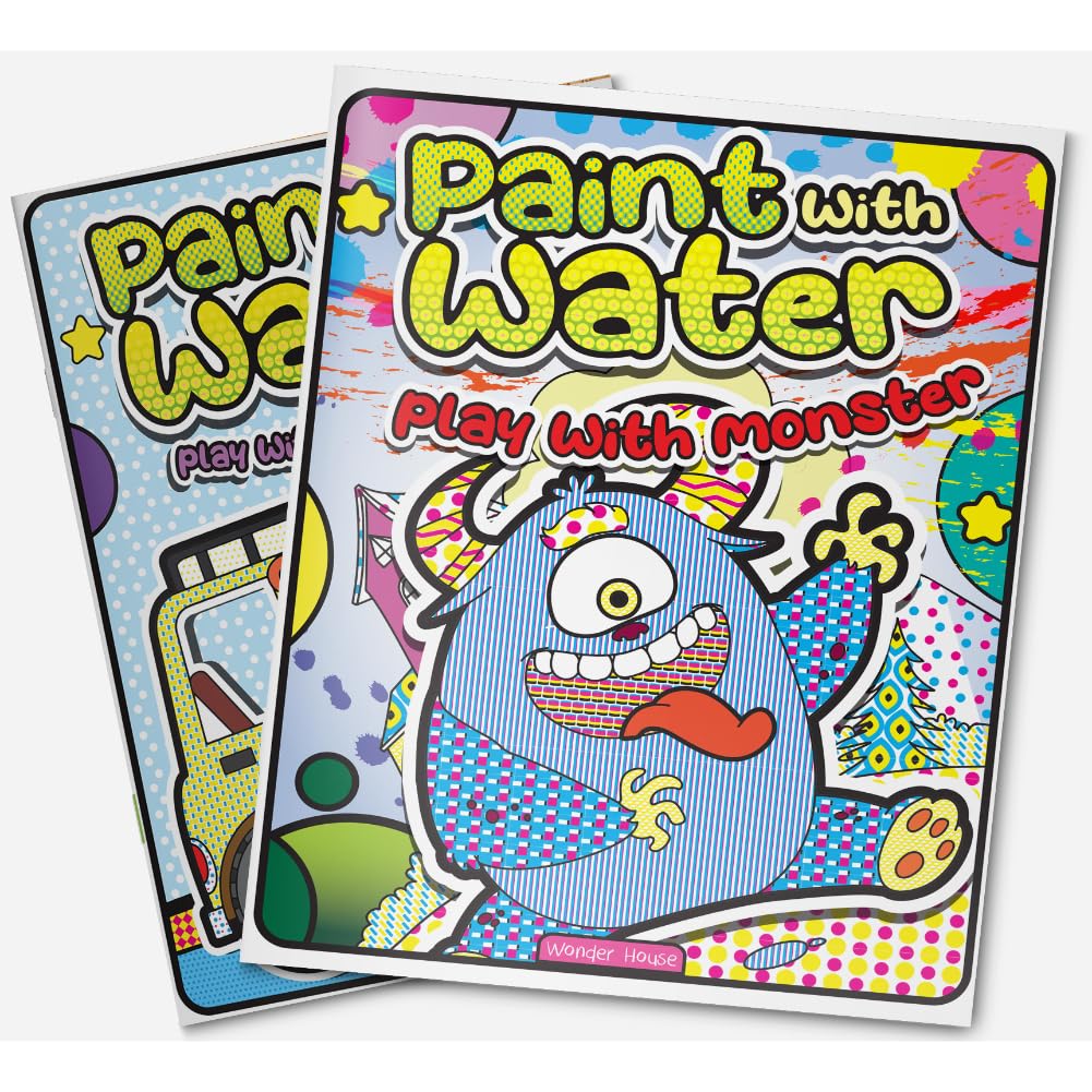 Paint with Water: Play with Monsters Spooky and silly monster scenes come alive with water! | Easy, mess-free painting | Ages 3–6 | 1+ Hour of Fun and Imagination - Retail Maharaj