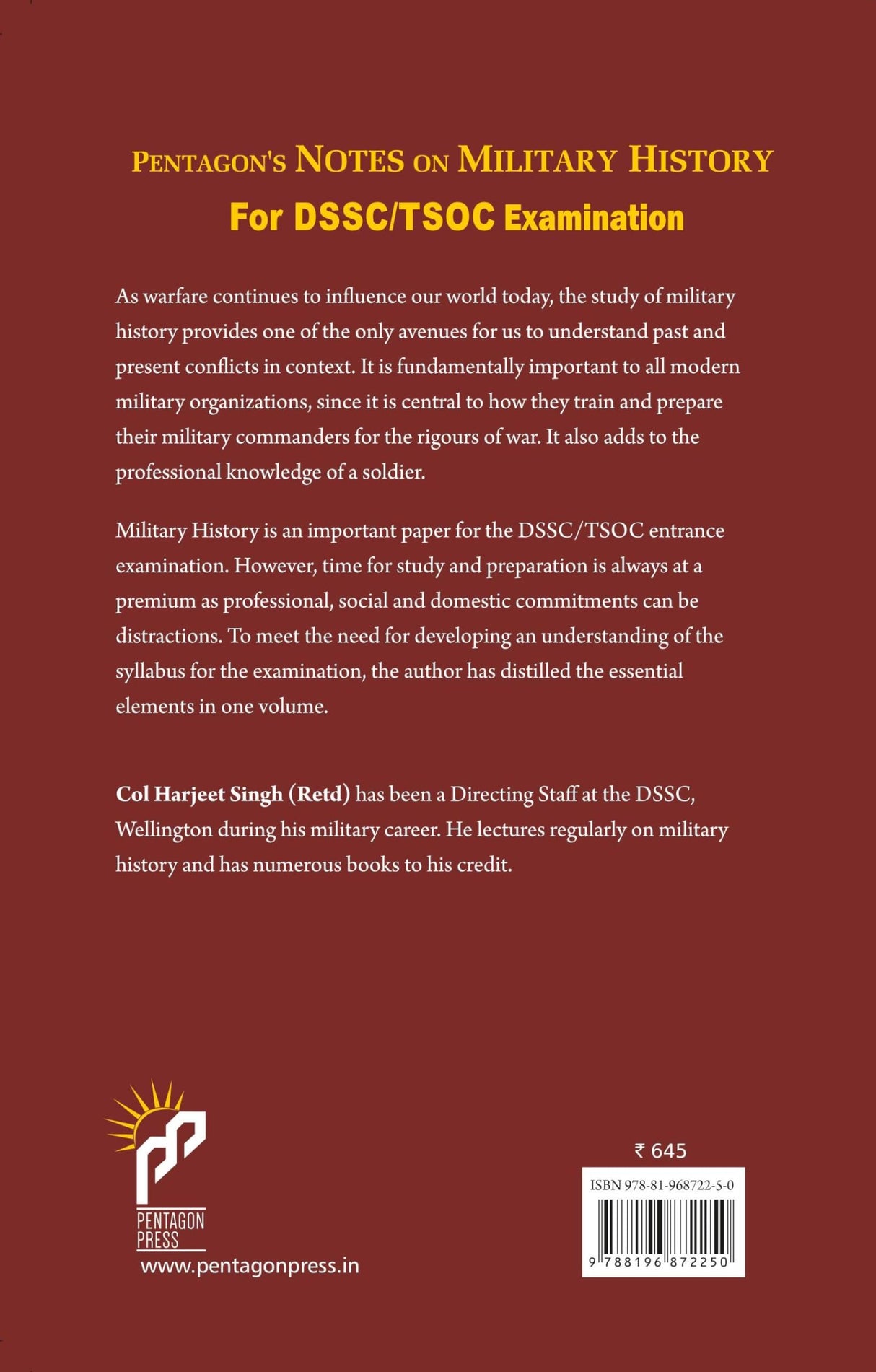 Notes on Military History For DSSC/ TSOC Examination 2025 - Retail Maharaj