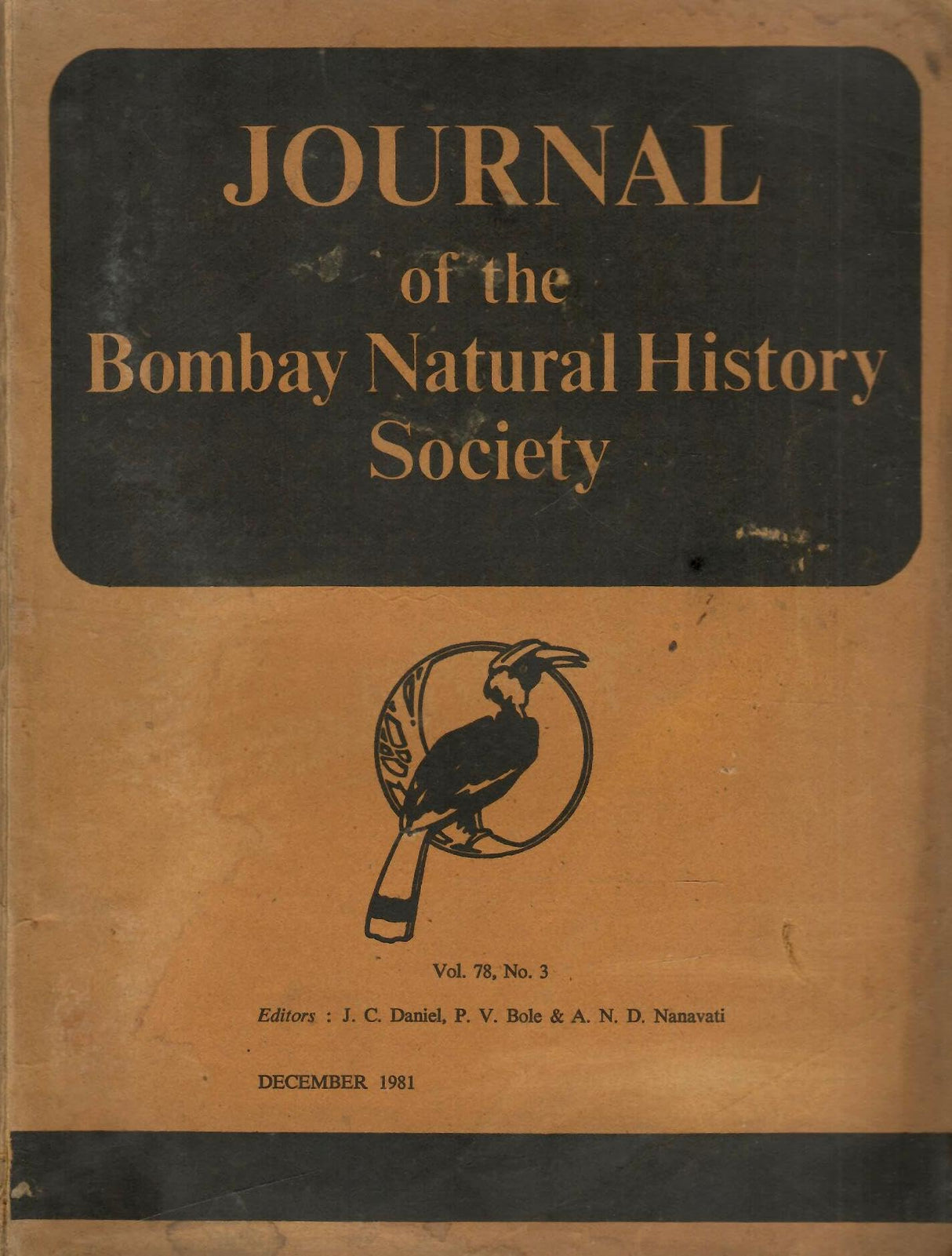 Journal Of The Bombay Natural History Society - Vol. 78, No. 3 - December 1981