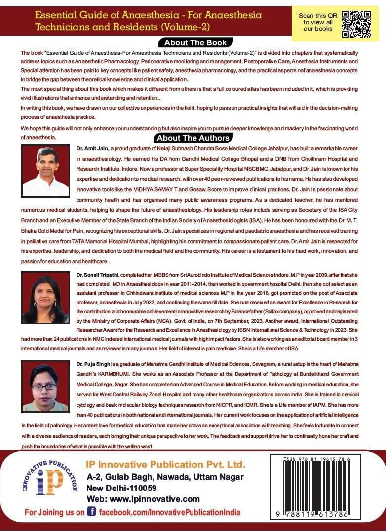 Essential Guide of Anaesthesia - For Anaesthesia Technicians and Residents (Set of 2 Volumes) - Retail Maharaj
