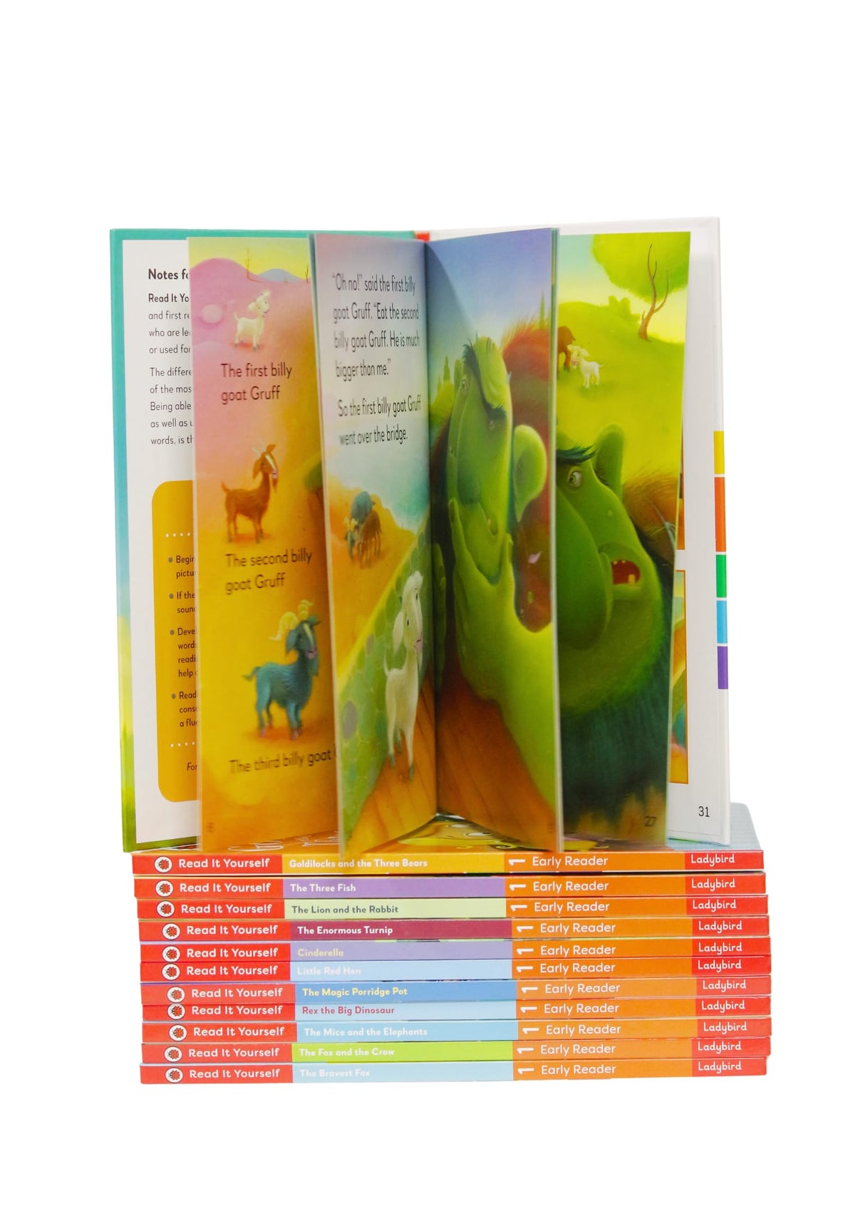 Read It Yourself with Ladybird: Early Readers Level 1: 12 Books Collection Box Set (Cinderella, The Three Billy Goats Gruff, Little Red Hen, The Enormous Turnip, The Fox and the Crow and More) - Retail Maharaj