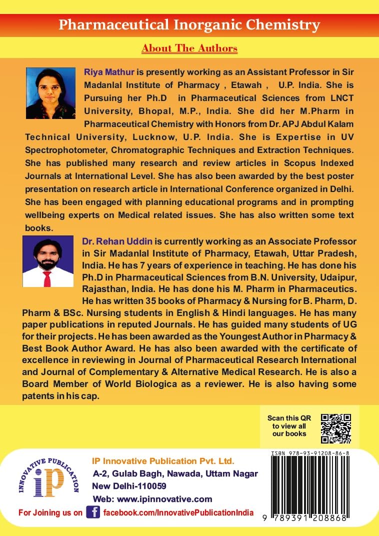 Pharmaceutical Inorganic Chemistry (For the Students of B.Pharm 1st Year 1st Semester) - Retail Maharaj
