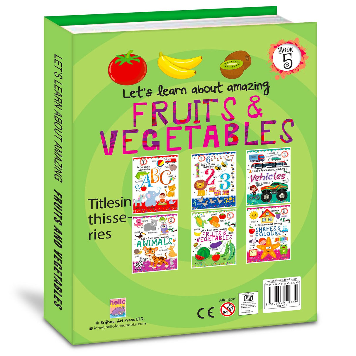 Hello Friend Books Let's Learn Giant Board Book: Fruits and Vegetables - Large Board Book with Beautifully Illustrated Images for Children to Learn - Retail Maharaj