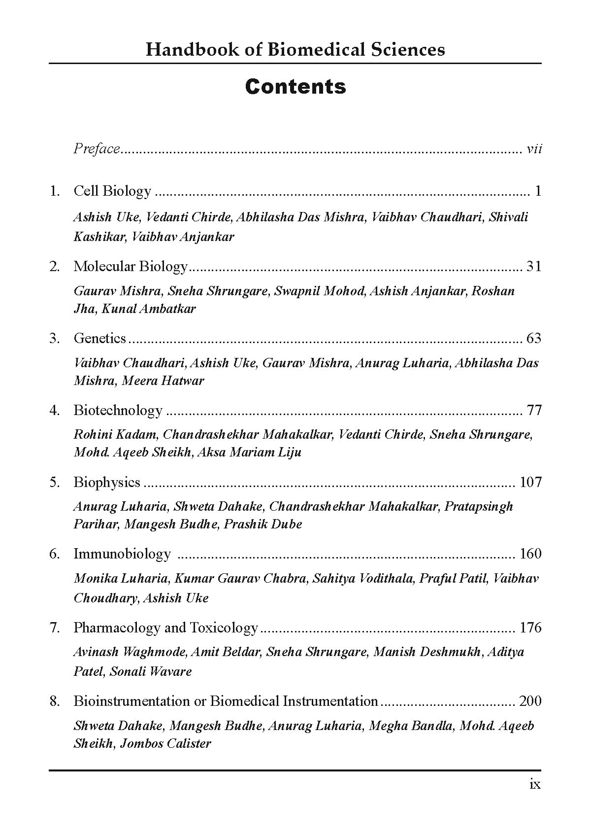 Handbook of Biomedical Sciences - Retail Maharaj