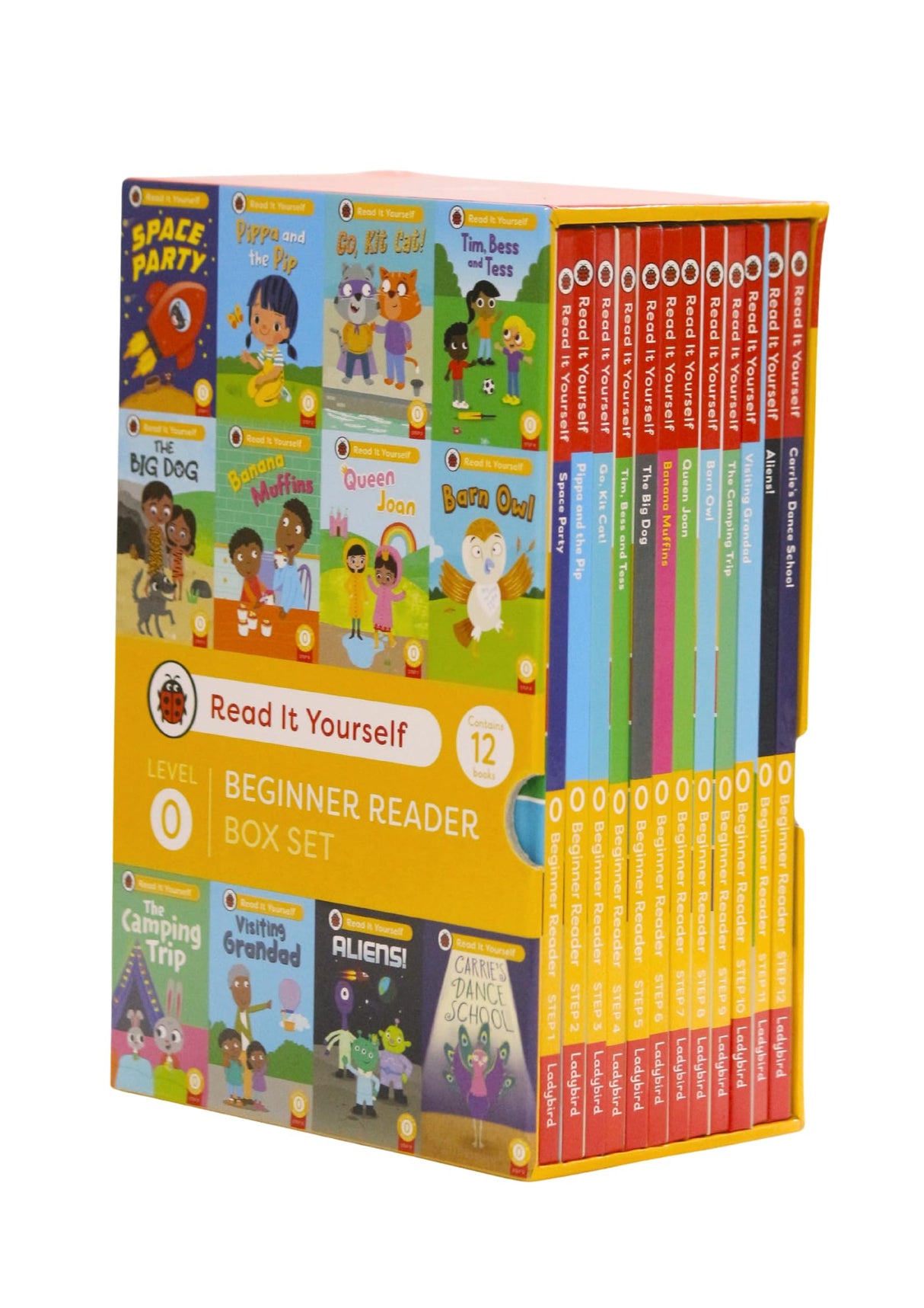 Read It Yourself with Ladybird: Phonics Readers Level 0: 12 Books Collection Box Set (Space Party, Pippa and the Pip, Go, Kit Cat!, Tim, Bess and Tess, The Big Dog, Banana Muffins and More) - Retail Maharaj