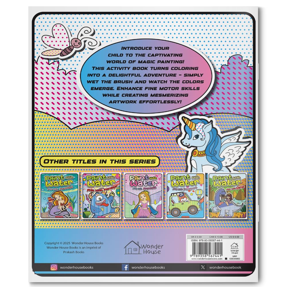 Paint with Water – Play with Unicorns Magical Scenes to Paint with Just Water | Ages 3–6 | 2+ Hours of Imaginative, Mess-Free Art Fun - Retail Maharaj