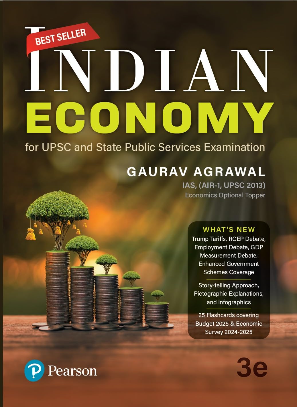 Indian Economy for UPSC and State Public Services Examination | Prelims & Mains and State Civil Services Examination | 25 Flashcards Covering Budget 2025 & Economic Survey 2024-2025| 3rd Edition | - Pearson - Retail Maharaj