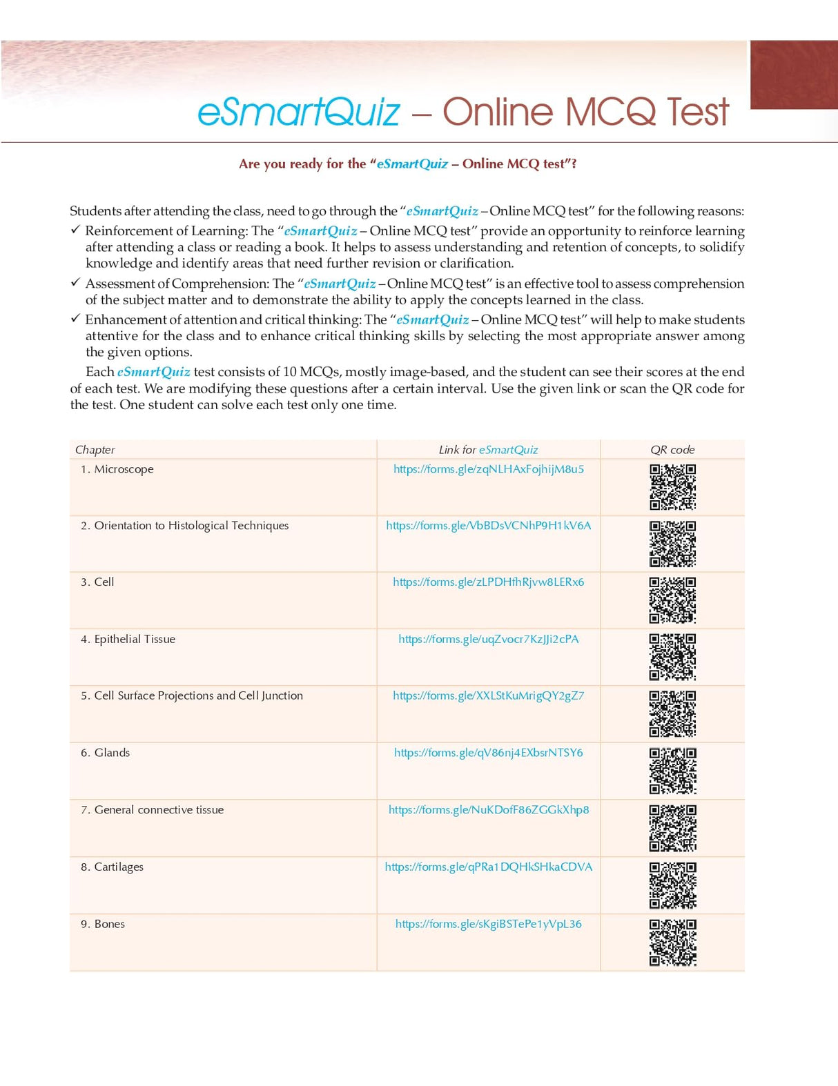 Multiple Choice Questions And Viva Voce In Human Histology (Pb 2024) - Retail Maharaj