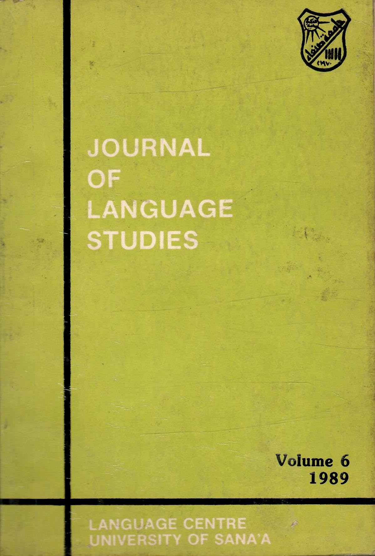 Journal Of Language Studies - Vol. 6 , 1989